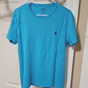 Polo by Ralph Lauren Men's Aqua Short Sleeve Tee Custom Fit